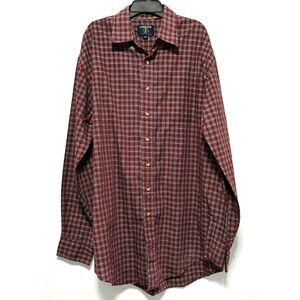 Salmon River Traders Men’s LT Red Dress Shirt Long Sleeve 16-16.5 Button Front